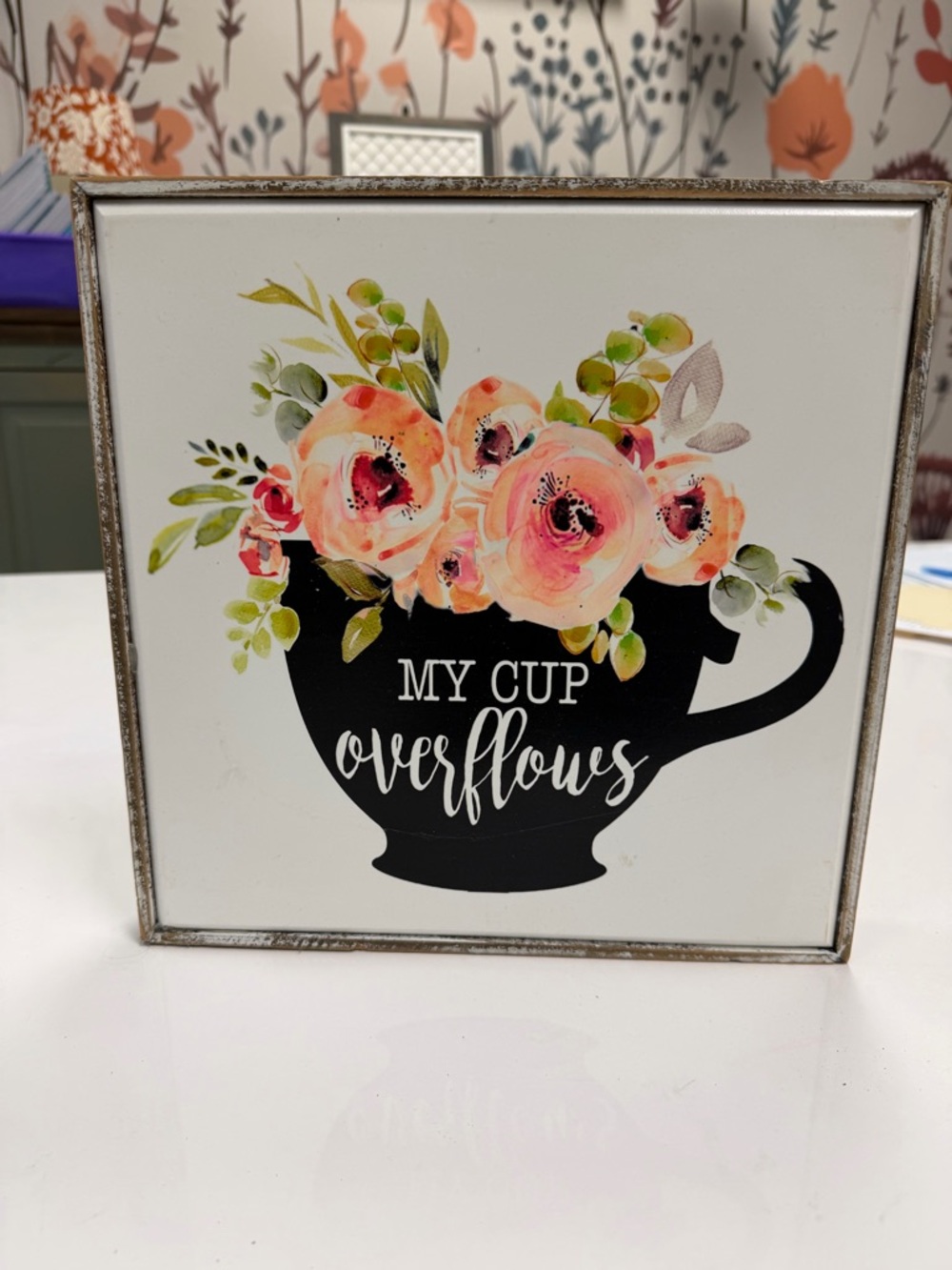 My Cup Overflows Floral Wall Art